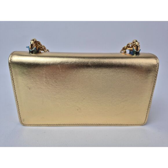 Dolce & Gabbana DG Girls Metallic Gold Phone Case Shoulder Bag - Picture 7 of 9